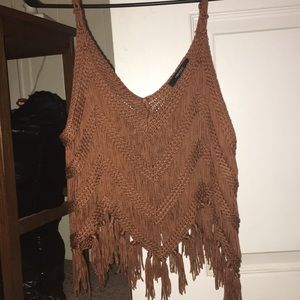 Chocolate brown crochet top ✨